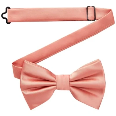 Abbildung von DonDon Fliege Herren handgefertigt Seiden Look 12 x 6 cm Lachsfarben