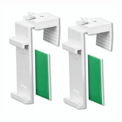 Abbildung von KLEMMFLEX Klemmhalter für Klemmfix Rollo, Doppelrollo, Duorollo ohne Bohren zum Klemmen und Kleben, 2 Stück, als Zubehör Ersatzteil die Aufhängung, Befestigung am PVC, Holz Fenster, Türflügel