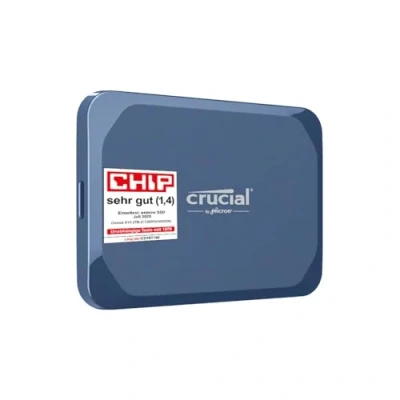 Abbildung von Crucial X10 8TB Externe SSD Festplatte, bis zu 2.100MB/s, USB C 3.2 Gen2, IP65 Wasser und Staubgeschützt, Portable für Mac, PC, Smartphone Spielkonsole, Blau matt CT8000X10SSD9 02