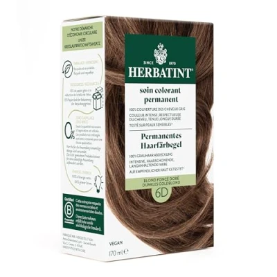 Abbildung von Herbatint Permanentes Haarfärbegel 6D Dunkles Goldblond 170 ml I Ohne Ammoniak, optimale Grauhaarabdeckung Auf empfindlicher Haut getestet, mit 8 Pflanzenextrakten