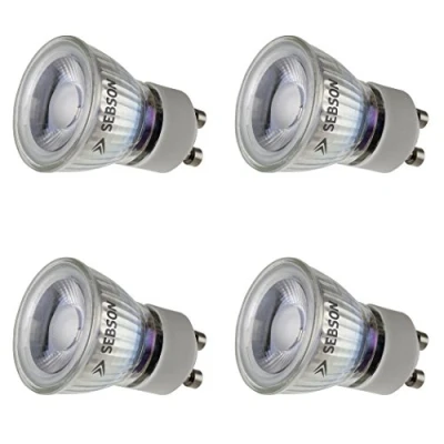 Abbildung von SEBSON LED Lampe GU10 warmweiß 3W 35mm Durchmesser 4er Set ersetzt 25W Halogen, Strahler 230V, 250lm, Leuchtmittel Spot 46, Deckenstrahler ø35 x 47mm