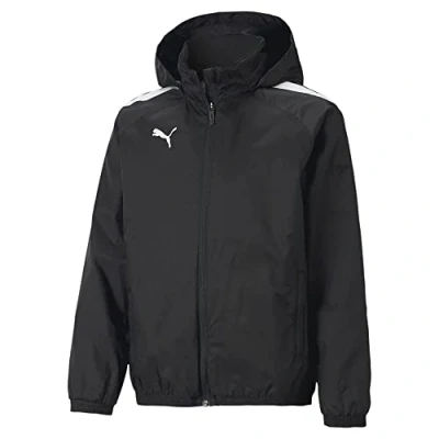 Abbildung von Puma Teamliga ALL Weather Regen Trainingsjacke für Kinder, Größe: 164, Schwarz