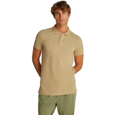 Abbildung von Tommy Jeans TJM Slim Placket Polo EXT S/S Men&#039;s, Beige (Relic Tan), M