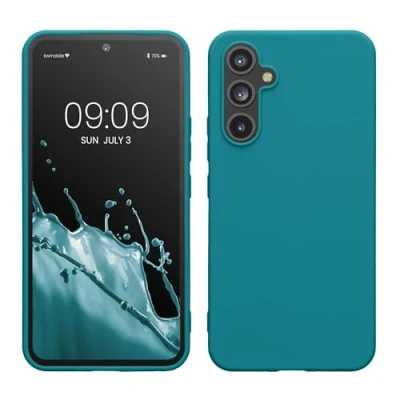Abbildung von kwmobile Hülle kompatibel mit Samsung Galaxy A54 5G TPU Silikon Handyhülle Schutzhülle stoßabsorbierend flexibel Case in Petrol