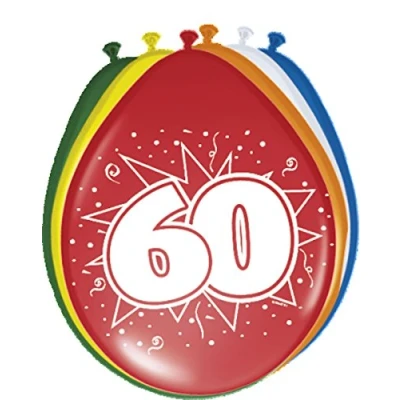Abbildung von Folat 8260 8 Luftballons Zahl 60 Geburtstag bunt