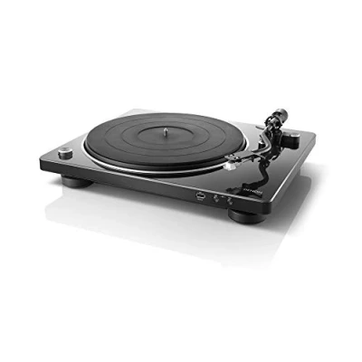 Abbildung von Denon DP 450USB Plattenspieler mit USB Stick Schwarz