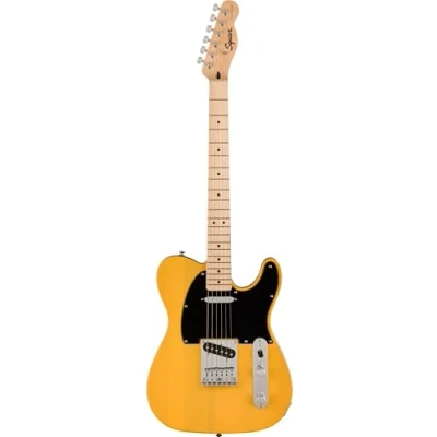 Abbildung von Squier by Fender Sonic Telecaster, E Gitarre, Ahorngriffbrett, Schwarze Schlagplatte, Butterscotch Blonde, Inklusive kostenloser virtueller Kurse auf Play