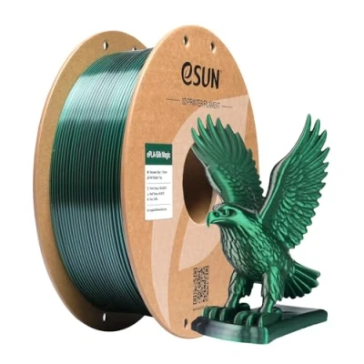 Abbildung von eSUN Silk Dual Color PLA Filament 1.75mm, Co Extrusion Magic 3D Druck Filament, Farbverlauf wechselnd 1KG Spule (2.2 LBS) für Drucker, Schwarz Grün