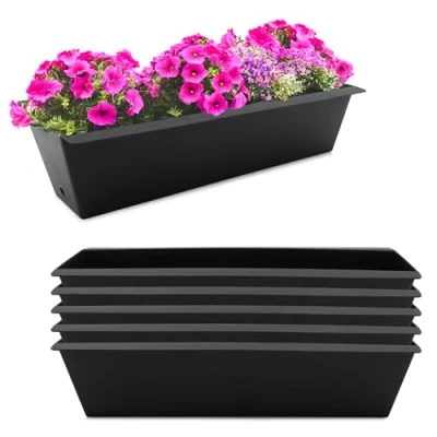 Abbildung von Spetebo Pflanzkasten Einsatz für Europalette 6 Stück/Kunststoff in anthrazit Blumenkasten Balkonkasten Pflanzenkasten