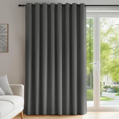 Abbildung von Deconovo Ösenvorhang Thermogardinen Vorhang Schlafzimmer Verdunkelungsvorhang, 242x254 cm(HöhexBreite), Hellgrau, 1 Stück