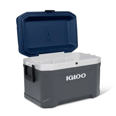 Abbildung von Igloo Maxcold 54 Passiv Kühlbox, hochwertig Thermobox 51 Liter, Grau, Isolierbehälter für Camping und Freizeit