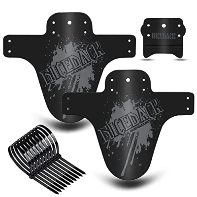 Abbildung von NICEDACK MTB Schutzbleche,Fahrrad Mudguard 2 Stücke Mud Guard Mountainbike Hinten und Vorne Schlamm schaber Spritzschutz (A Schutzbleche, A Grau)