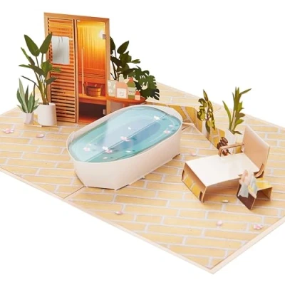 Abbildung von CraftWerk 3D Pop Up Karte Wellness Gutscheinkarte Klappkarte für Massage oder Sauna Kreative Verpackung zum Geburtstag Weihnachten Frauen und Männer