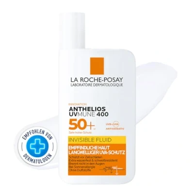 Abbildung von La Roche Posay Sonnenfluid für das Gesicht zu Sonnenallergie neigende und empfindliche Haut, Mit innovativem UV Filter Mexoryl 400 LSF 50+, Anthelios Invisible Fluid UVMune 400, 50 ml