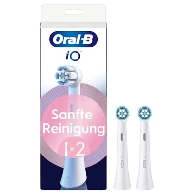 Abbildung von Oral B iO Sanfte Reinigung, Original Aufsteckbürsten, geeignet für empfindliches Zahnfleisch, Weiß, 2 Stück