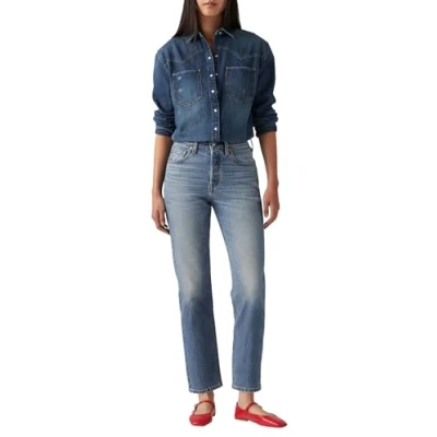 Abbildung von Levi&#039;s 501 CROP Jeans Straight Leg, Damen, Größe: 24x28, Blue denim