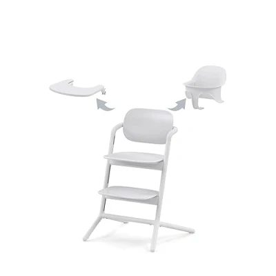 Abbildung von CYBEX Gold LEMO Hochstuhl 3in1 Set, Mitwachsend, 6 Monate 99 Jahre, Verwendbar ab Geburt durch separaten Bouncer, Inkl. Baby Set und Snack Tray, Buchenholz/Aluminium/Kunststoff, All White