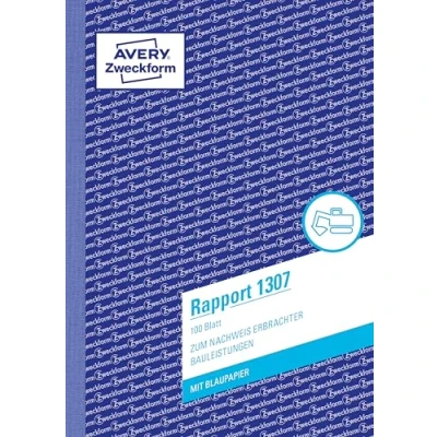Abbildung von AVERY Zweckform 1307 Rapport (A5, mit 2 Blatt Blaupapier, von Rechtsexperten geprüft, für Deutschland und Österreich zur Dokumentation Arbeitsleistung Materialverbrauch, 100 Blatt) weiß