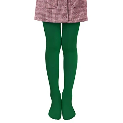 Abbildung von L&amp;K II Mädchen Ballett Strumpfhose Tanzstrumpfhose mit Fuß 80 DEN Blickdicht Mikrofaser Farbig 27251 Dunkelgrün 134/140