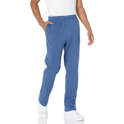 Abbildung von Amazon Essentials Herren Fleece Jogginghose mit offenem Saum (erhältlich in Übergrößen), Blau Heide, M