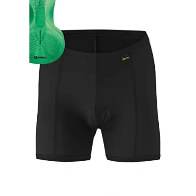 Abbildung von Gonso Sitivo U W, Damen Fahrradunterhose, Passt unter alle Rad Shorts, Tights mit Blue Sitzpolster Poron Elementen, Enganliegende Passform, Schwarz/Blau, Gr. 38