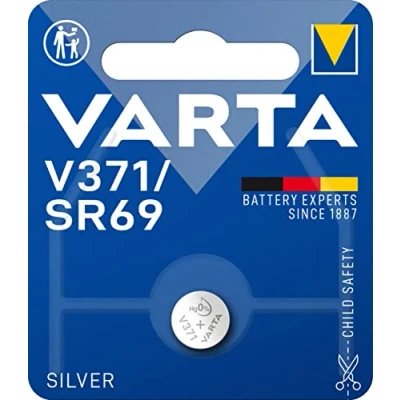 Abbildung von VARTA Batterien V371/SR69 Knopfzelle, 1 Stück, Silver Coin, 1,55V, für elektronische Kleingeräte Uhren, Autoschlüssel, Fernbedienungen, Waagen, Made in Germany