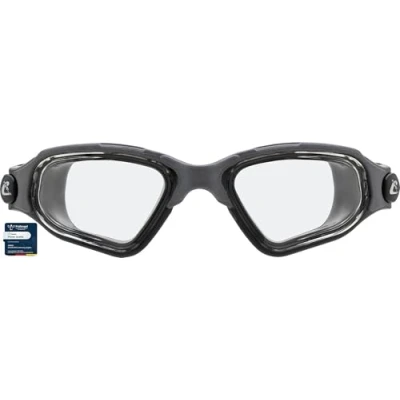 Abbildung von CRESSI Clear Eyes Goggles Black/Grey Unisex Schwimmbrille aus reinem Silikon mit Molekularer Anti Beschlag Scheibenbehandlung, Schwarz/Grau Klare Brillengläser, Einheitsgröße