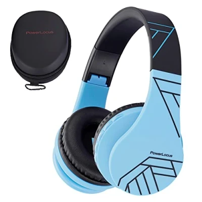 Abbildung von PowerLocus Bluetooth Kopfhörer Kinder, Kinderkopfhörer Over Ear mit 85dB Lautstärkebegrenzung, Faltbar, 5.3, Micro SD, Kabellos und Kabel, Eingebautes Mikrofon für Handy/Tablet/Reise