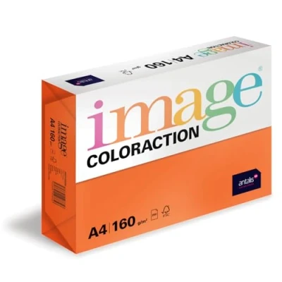 Abbildung von Image Coloraction Amsterdam farbiges Kopierpapier DIN A4, 210 x 297 mm, 160 g/m² buntes, holzfreies Druckerpapier für Kopierer 250 Blatt Orange