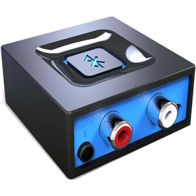 Abbildung von esinkin Kabelloser Bluetooth Audio Empfänger, Adapter für PC/Mac/Smartphone/Tablet/AV Receiver/Stereoanlage, 3.5 mm &amp; Cinch Eingang, One Push Taste(On/Off Taste)