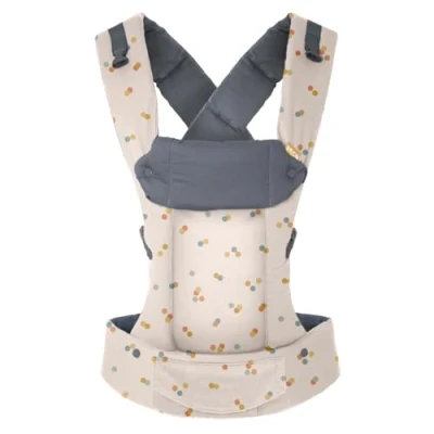 Abbildung von Beco Gemini Babytrage Neugeborene ab Geburt bis Kleinkind 4 Tragepositionen Baby Trage aus 100% Baumwolle Geburt, Ergonomischer Carrier mit verstellbarem Sitz, 3 16 kg (Dots)