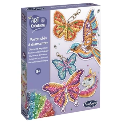 Abbildung von Sentosphère 3932480 Strassstein Schlüsselanhänger, DIY Schlüssel Anhänger, Diamant Malerei, Bastelset für Erwachsene und Kinder ab 8 Jahren