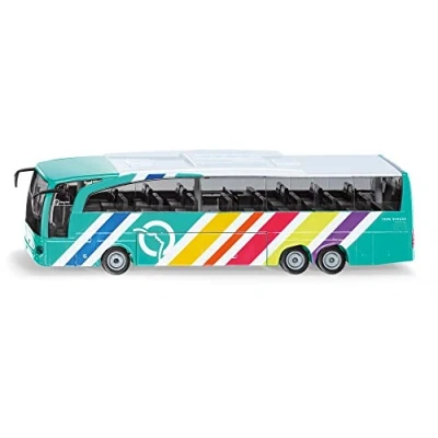 Abbildung von siku 3738001, Mercedes Benz Travego Reisebus RATP Frankreich, 1:50, Metall/Kunststoff, Multicolor, Öffenbare Türen und Klappe
