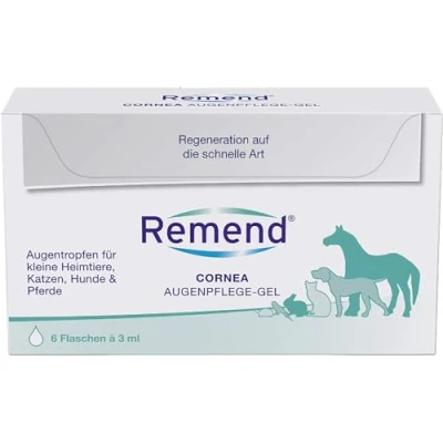 Abbildung von REMEND Cornea Augenpflege Gel regenerierende Augentropfen bei Hornhautschädigungen sanfte für Hunde, Katzen, Pferde &amp; kleine Heimtiere 6 x 3 ml