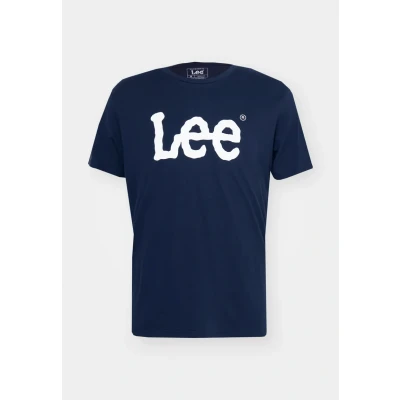 Abbildung von Lee Woobly LOGO TEE Tshirt print, Herren, Größe: Small, Navy drop