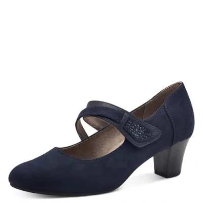 Abbildung von Jana Damen Pumps mit Riemen Mary Jane Vegan, Blau (Navy), 36 EU