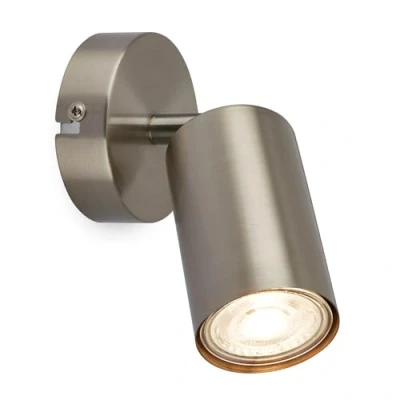 Abbildung von BRILONER Wandleuchte innen schwenkbar, GU10 Fassung, max. 9 W, Leselampe, Wohnzimmerlampe, Lampe, Wandlampe, Küchenlampe, Flurlampe, Schlafzimmer, Wandbeleuchtung, 8x15,5 cm, Matt Nickel