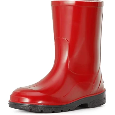 Abbildung von Ladeheid Gummistiefel Kinder Hohe wasserdichte Regenstiefel für Jungen und Mädchen LA 939 (Dunkelgrün, 29 EU)