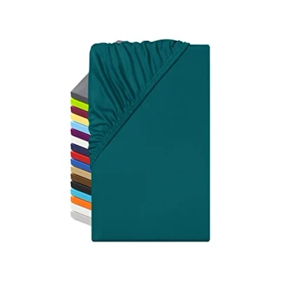 Abbildung von npluseins Microfaser Spannbettlaken atmungsaktiv und Allergiker geeignet 1519.2192, 90 100 x 200 cm, Petrol