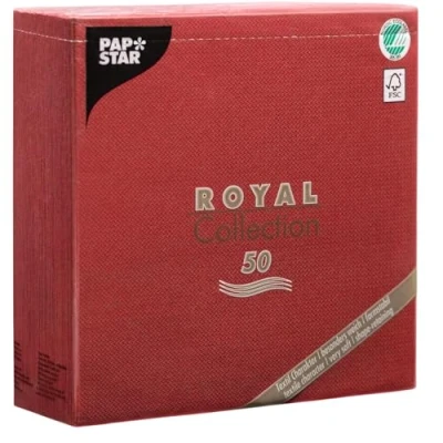Abbildung von Papstar 11608 50 Servietten &quot;Royal Collection&quot; 1/4 Falz 40 x cm, bordeaux