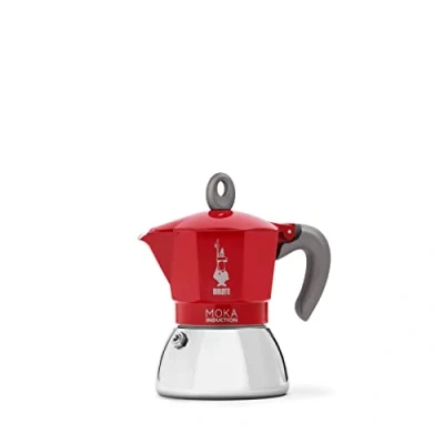 Abbildung von Bialetti Moka Induction, Kanne, Geeignet für Alle Herdarten, 4 Tassen Espresso (150ml), Rot