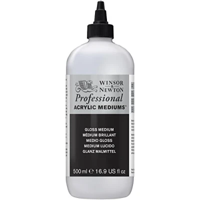 Abbildung von Winsor &amp; Newton 3050935 Glanz Malmittel, verbessert die Transparenz, Tiefe und von Acrylfarben 500ml Flasche