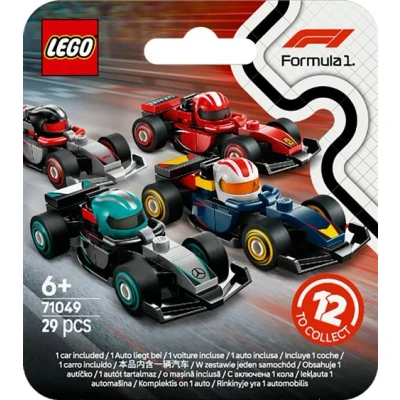 Abbildung von LEGO F1 Rennwagen zum Sammeln 1 von 12 baubaren Fahrzeugen Mit drehbaren Rädern und Formel Helm BAU Spielset für Kinder Geschenk Jungen Mädchen ab 6 Jahren 71049