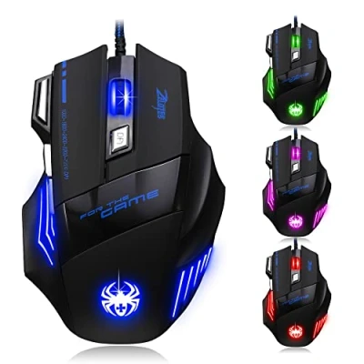Abbildung von zelotes Gaming Maus,7200DPI PC Gamer Maus,USB LED Maus Verdrahtete,7 Tasten Ergonomische mit Kabel,Computer Mouse für PC, Mac