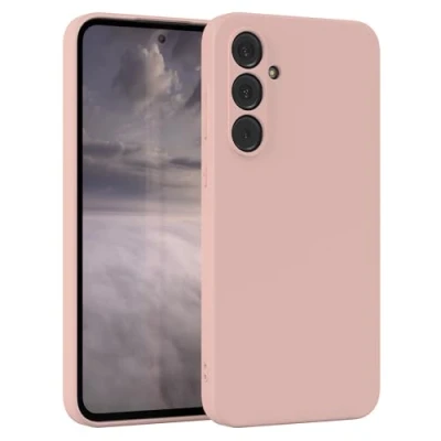 Abbildung von EAZY Case Silikonhülle für Samsung Galaxy A55 Hülle Silikon Altrosa weich stoßfeste Handyhülle Schutzhülle mit Kameraschutz Dünn Premium Schutz Cover Phone Bumper in Pastell Rosa