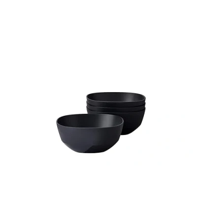 Abbildung von Mepal Servierschale 4 Stück Silueta Spülmaschinen und mikrowellenfest Salatschüssel Tapas Teller Geschirr 750 ml Nordic black