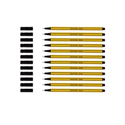 Abbildung von LEVIATAN D400 Fineliner Schwarz 12 Stück Feinleiner Stift Bunt Für Den Täglichen Gebrauch Geeignet, Schreib und Schulbedarf Linienbreite Ca. 0.4 Mm Feinlinerfilzstifte