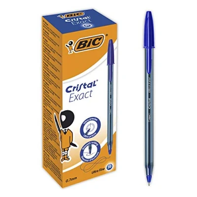 Abbildung von BIC Cristal Exact Kugelschreiber mit dünner Spitze (0,7 mm) Blau, 20er Box 992605