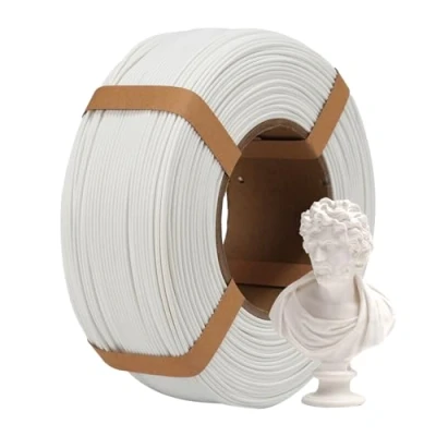 Abbildung von eSUN Matte PLA Refill Filament 1.75mm, Spulenloses 3D Druck Filament, glanzfreie Farbe, gefrostete Textur, 1KG Spule (2.2 LBS) für Drucker, Cremeweiß