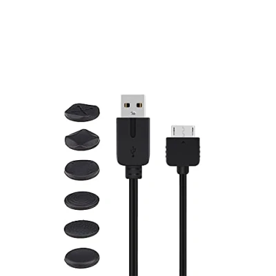 Abbildung von WICAREYO Ladekabel für PS Vita 1000, 1.2 m / 3.9 FT Datenübertragung USB Stromkabel Mit 6pcs Daumen Grip Caps 1000